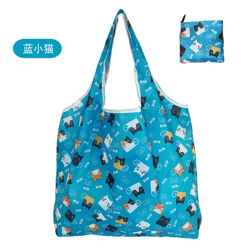 Fashion printed foldable shopping bags, environmentally friendly portable shopping bags