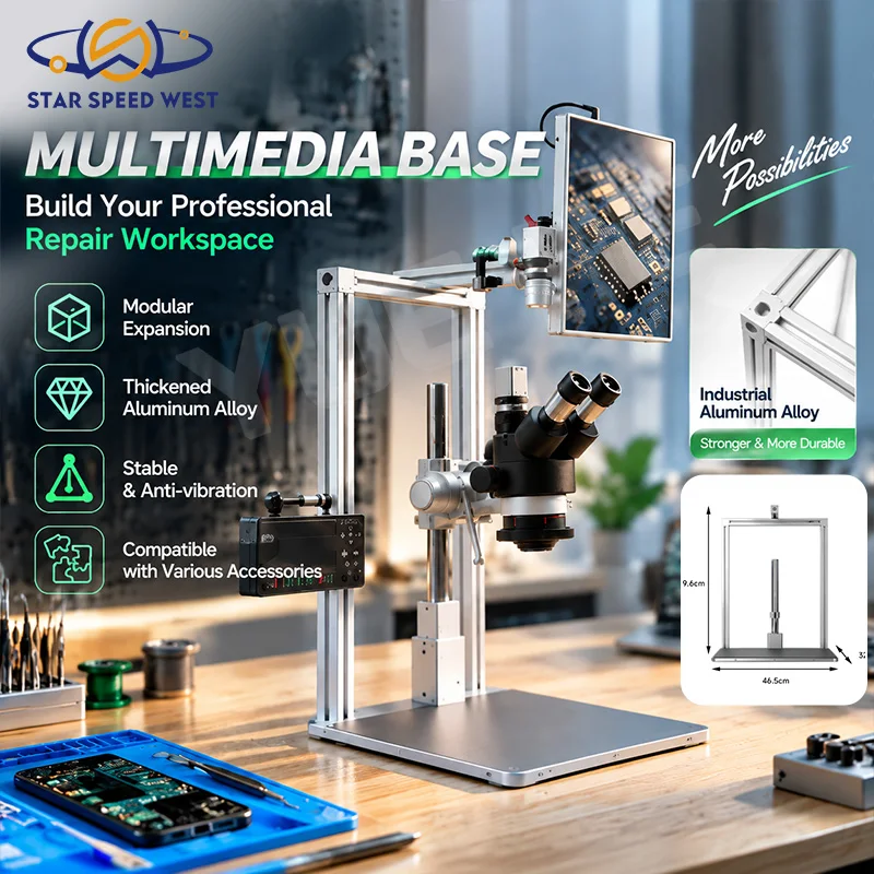 Master Young Multimedia Base Modular Repair Workstation with High Resilience Silicone Pad for Microscope Phone Repair Tools
