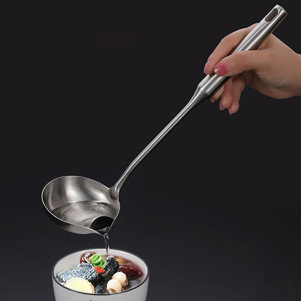 

1Pcs Oil Filter Spoon Stainless Steel Soup Ladle Long Handle Grease Separator Kitchen Colander Tool for Hotpot