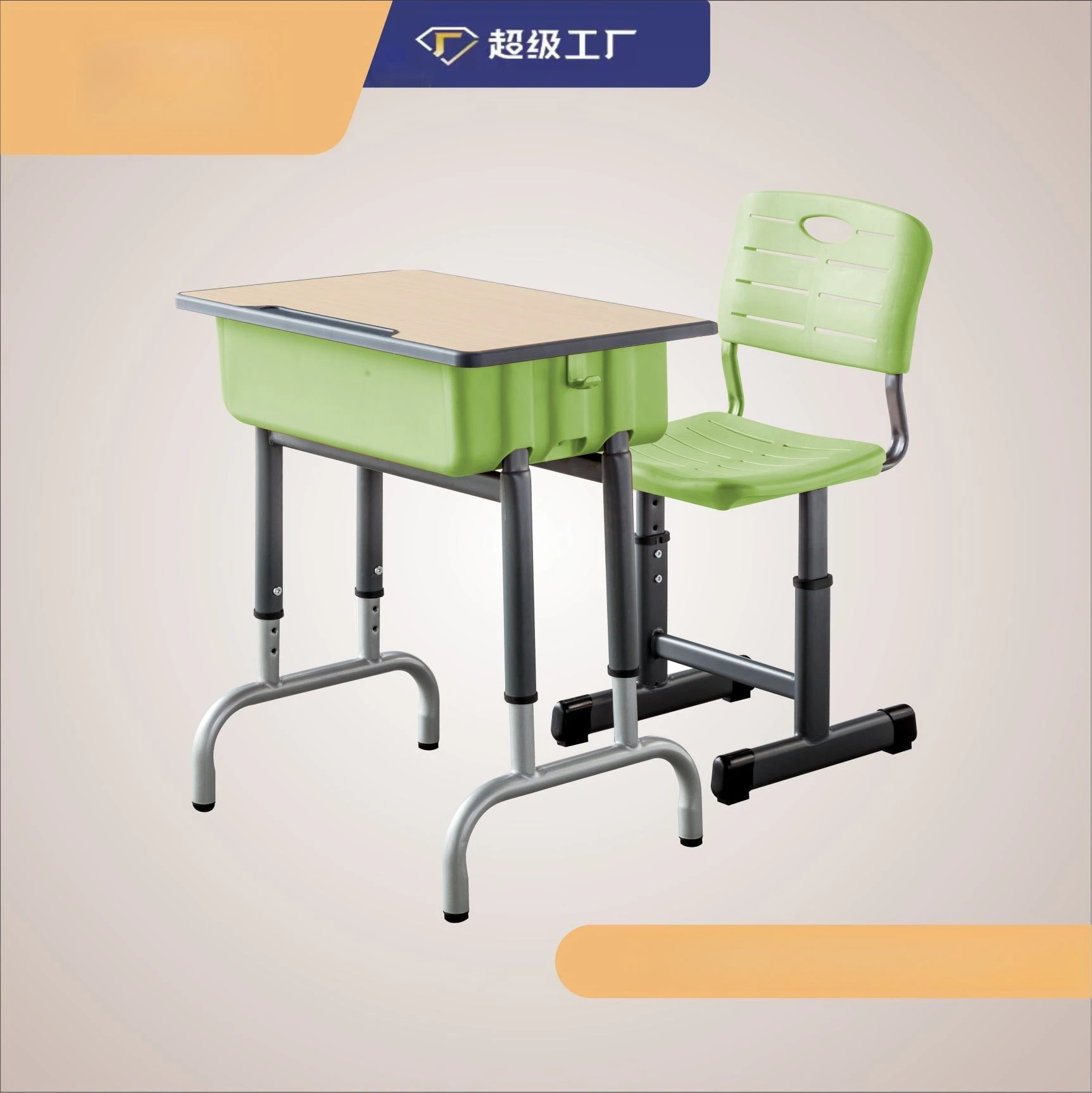 مصنع الخشب الصلب مكتب الطالب التدريب فئة مكتب وكرسي المدرسة قابل للتعديل #3