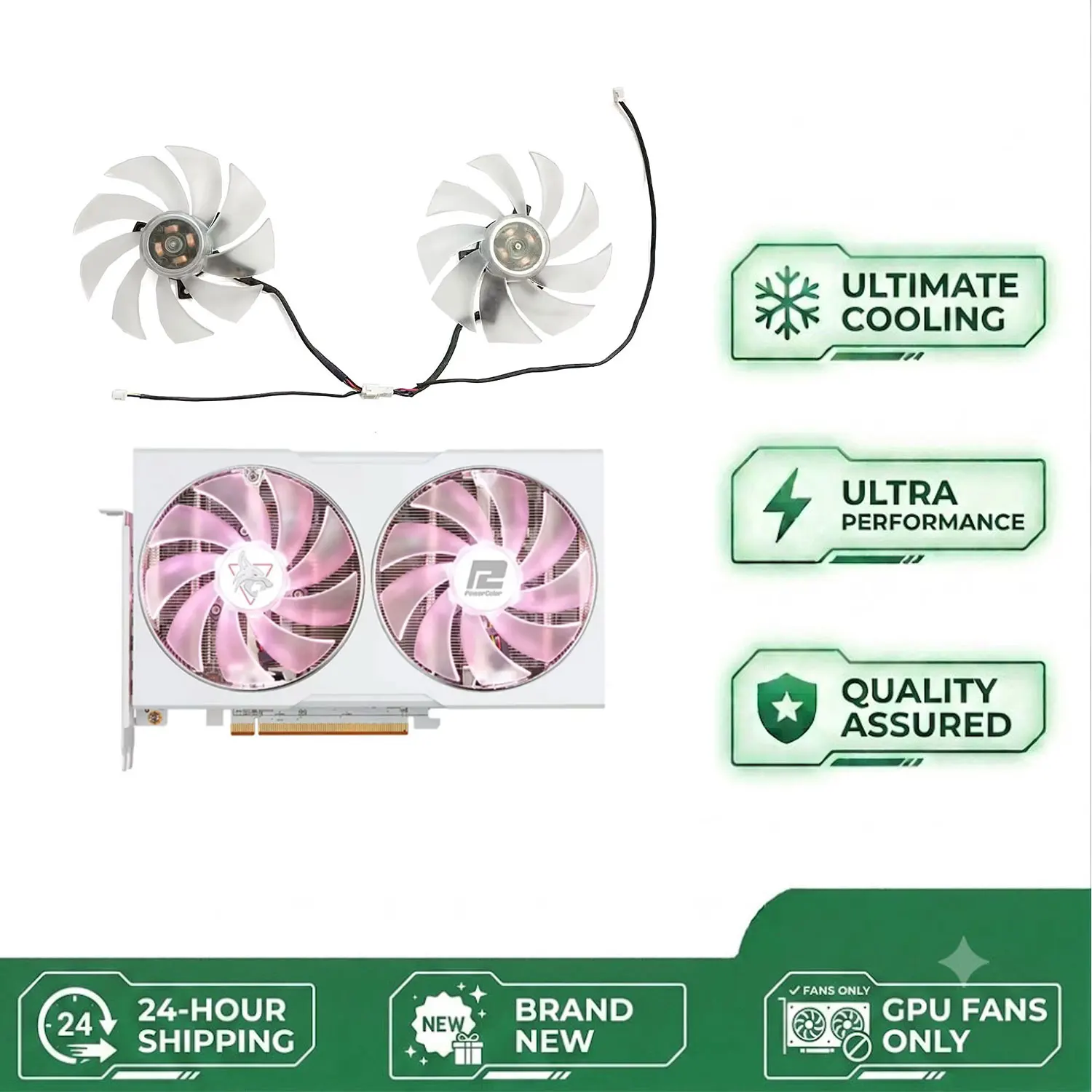 NEW For Dilancai Hellhound Sakura AMD Radeon™ RX 6650 XT 8 GB GDDR6 Graphics Card 98MM 4PIN FD10015H12D GPU Fan