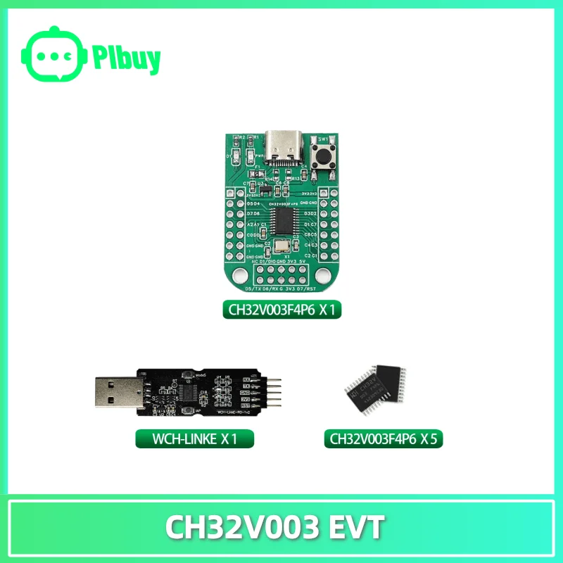 EVT مجلس التنمية ، CH32V003 ، CH32V003F4P6 ، MCU ، QingKong RISC-V2A ، 1-سلك نظام SDI ، التردد الرئيسي ، 48MHz ، WCH