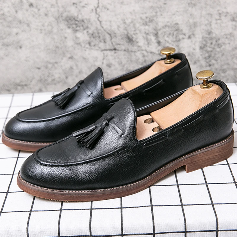 

Fashion Casual Business Shoes Men Classic Men's Dress Shoes High Quality Office Loafers Man Tassel Social Leather Shoes Male