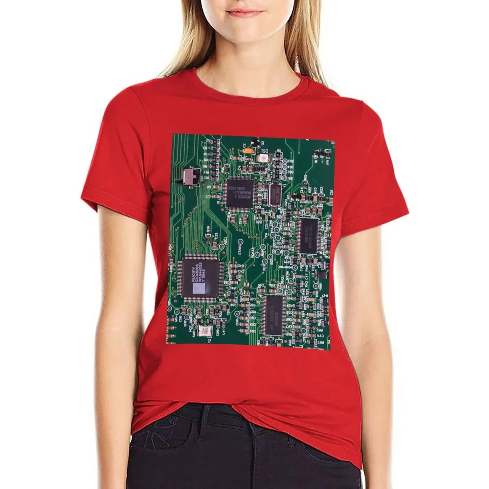 

Circuit Board T-shirt cute clothes summer top hippie clothes Woman clothing