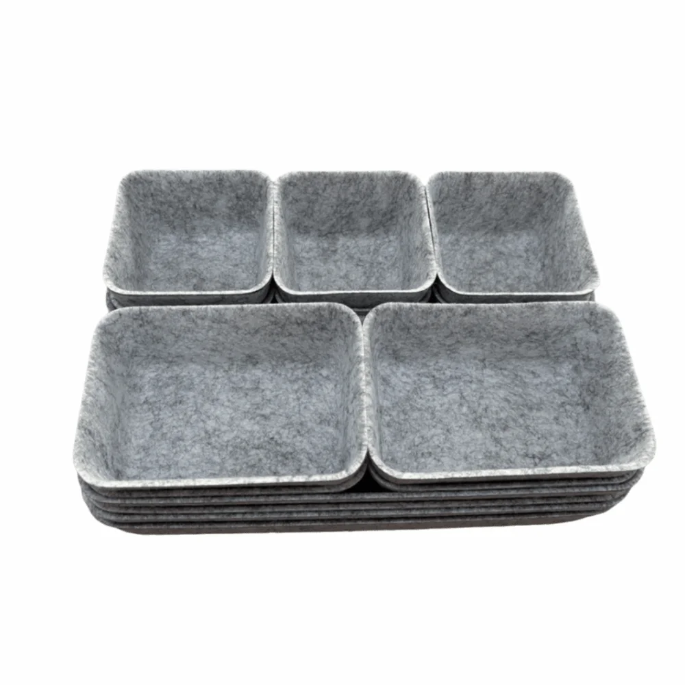 16Pcs/Set Creative Felt Storage Box Set Space-Saving Seamless Drawer Organizer Durable Large Capacity Felt Storage Basket