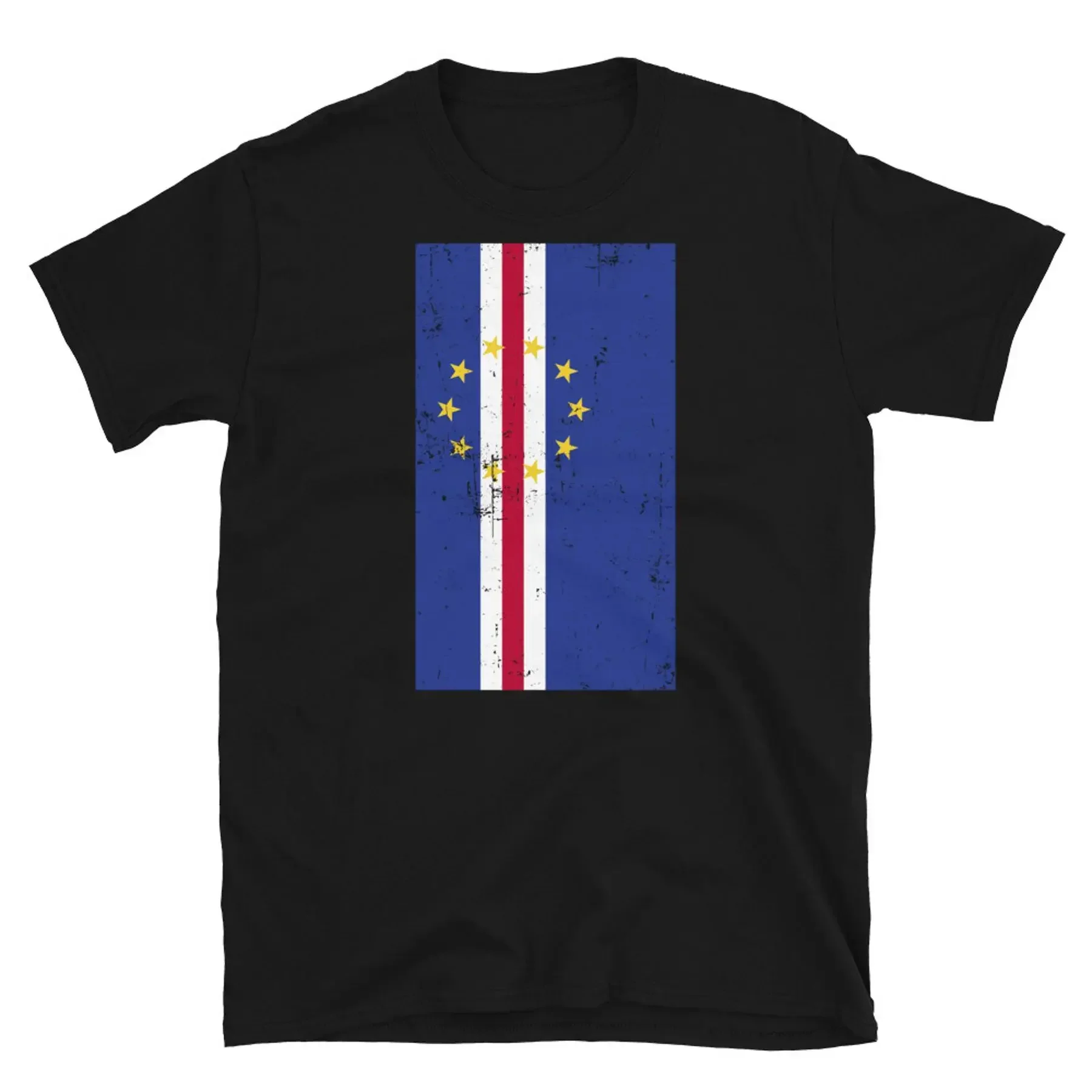 Republic of Cabo Verde Africa Praia Distressed Flag Short Sleeve Unisex T Shirt