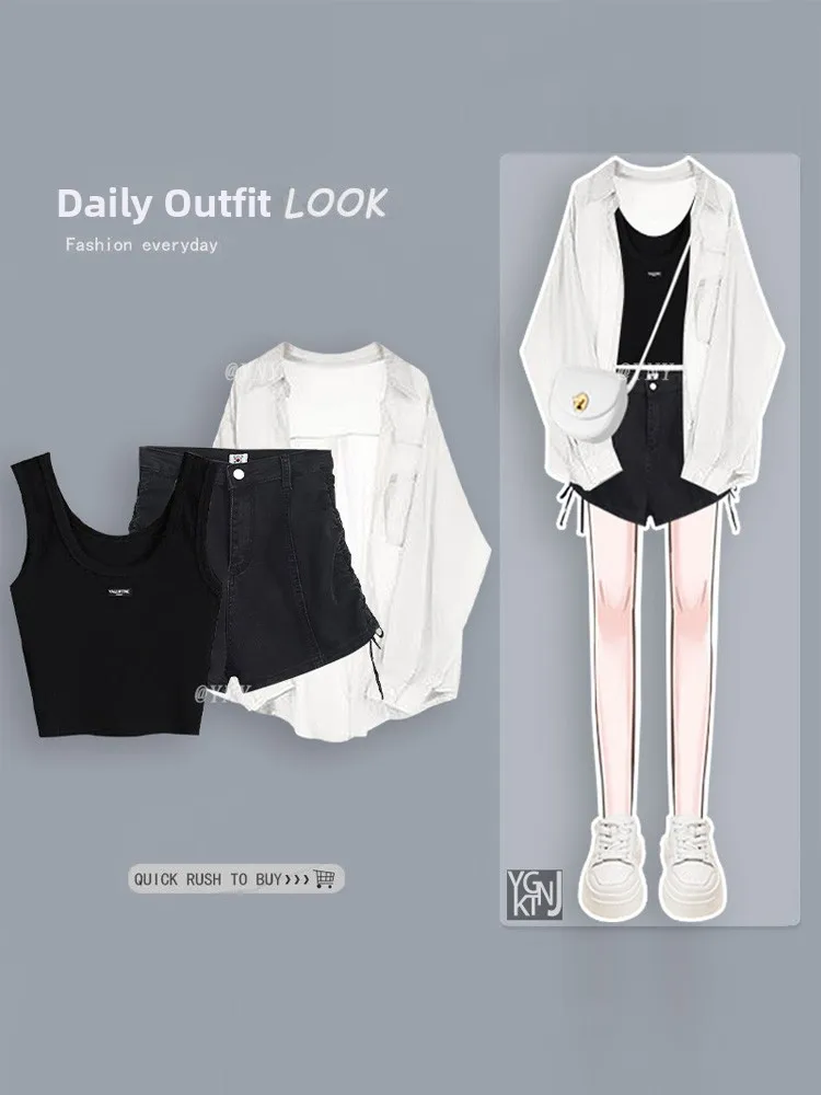 

Белый солнцезащитный жилет irt, женский высококачественный сенсорный жилет Spicy Girl Faion для похудения, дизайн Sense Small ence