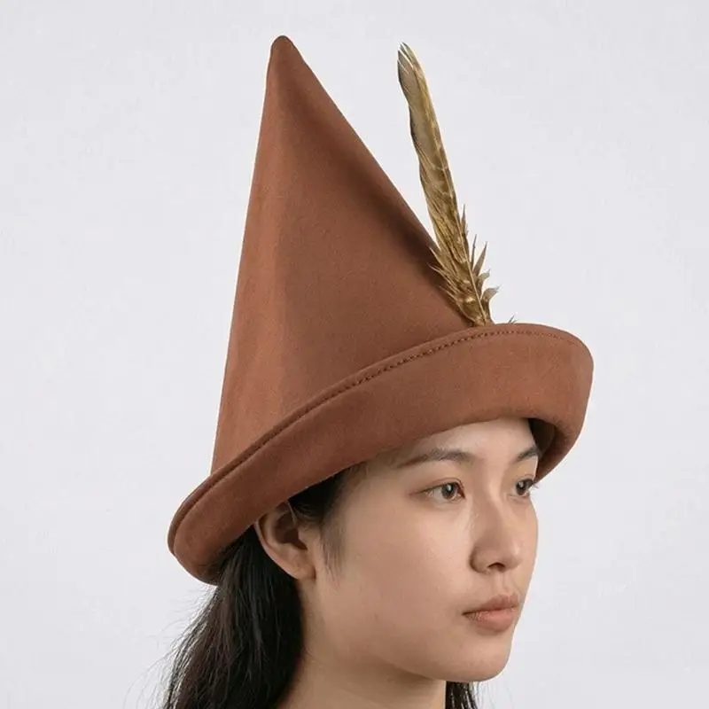 31BB Cosplay Wizard Hat Accessory with Pointed Accent and Soft Polyester for Halloween Party Styling