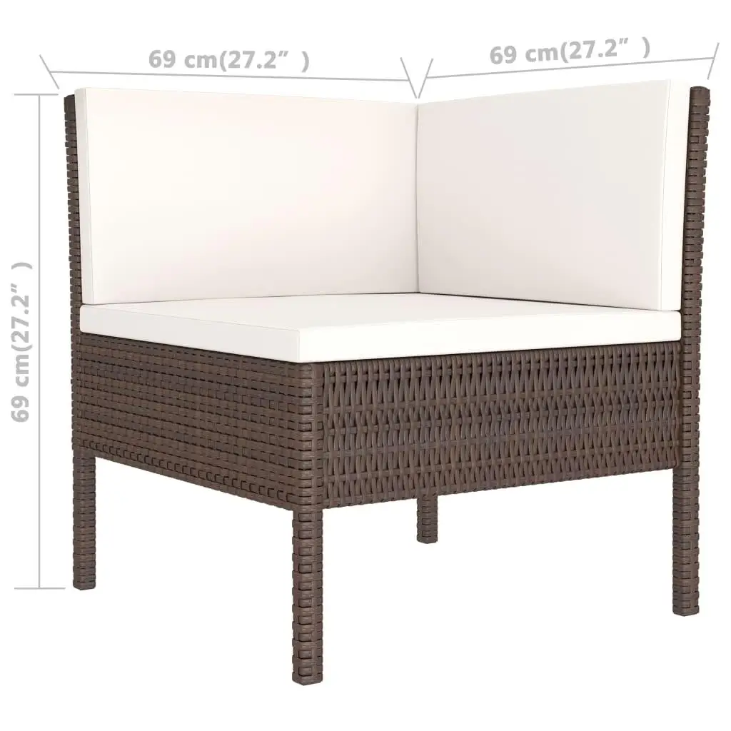 Braunes PE-Rattan-Gartenmöbel-Set, 3-teilig, modular, modernes Design, wetterbeständig