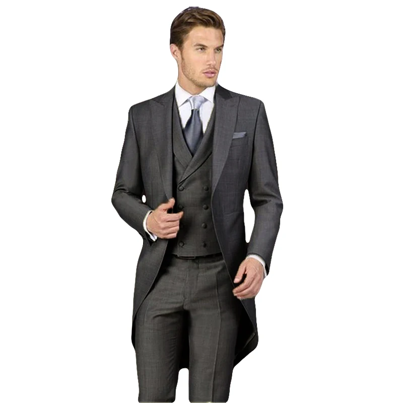 2022 New mens 3piece performance suit custom tuxedo wedding suits for men V neck casual business suit(jacket+vest+pant+tie)