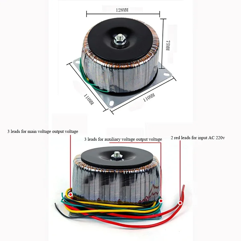 1800w 220v Input Dual AC Output Toroidal Power Transformer for HIFI Amplifier Audio