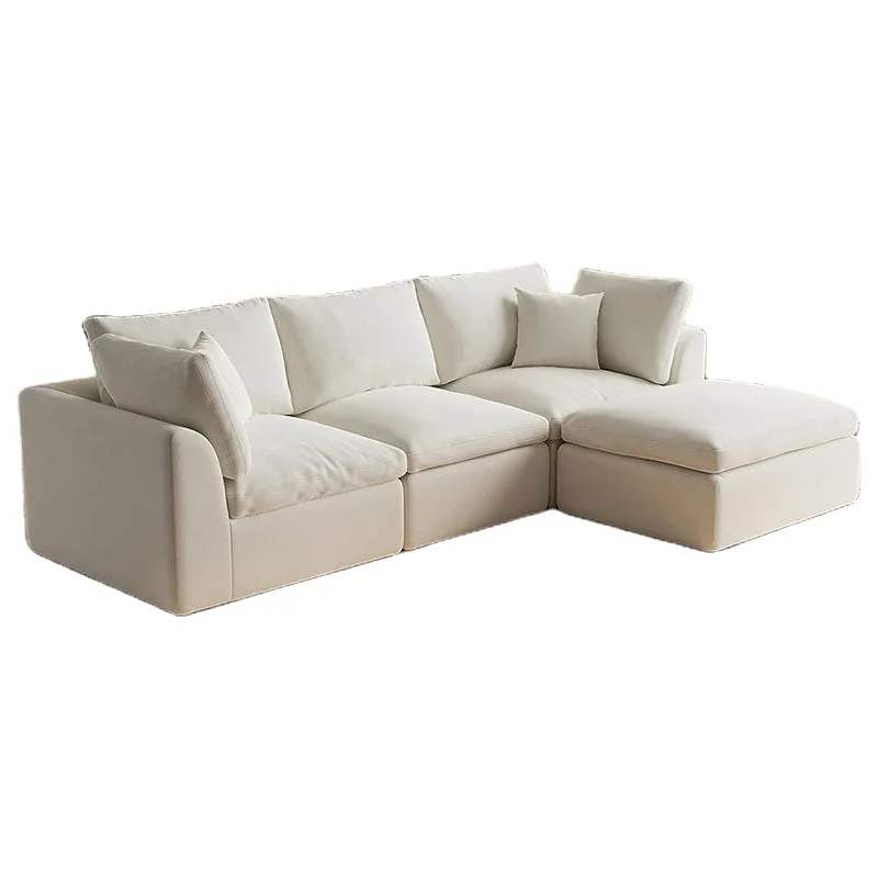 Coofull Molded Velvet Sofa Bed Sectional Couch Compression Sofa Vacuum Packed High Density All-in-one Frameless Lounge Sofa