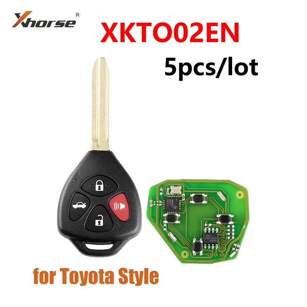 5pcs/lot Xhorse Wire Flip Remote Key For Toyota Style Triangle 4 Buttons XKTO02EN