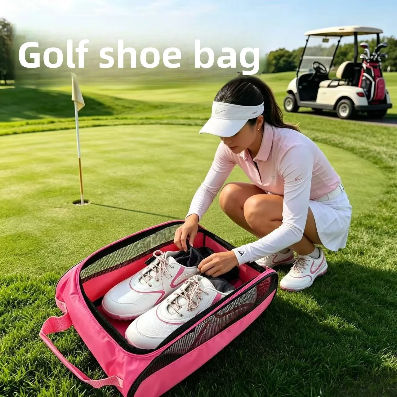 

Golf Shoe Bags, Nylon Fabric Golf Shoe Bags, Breathable Golf Shoe Bags Unisex
