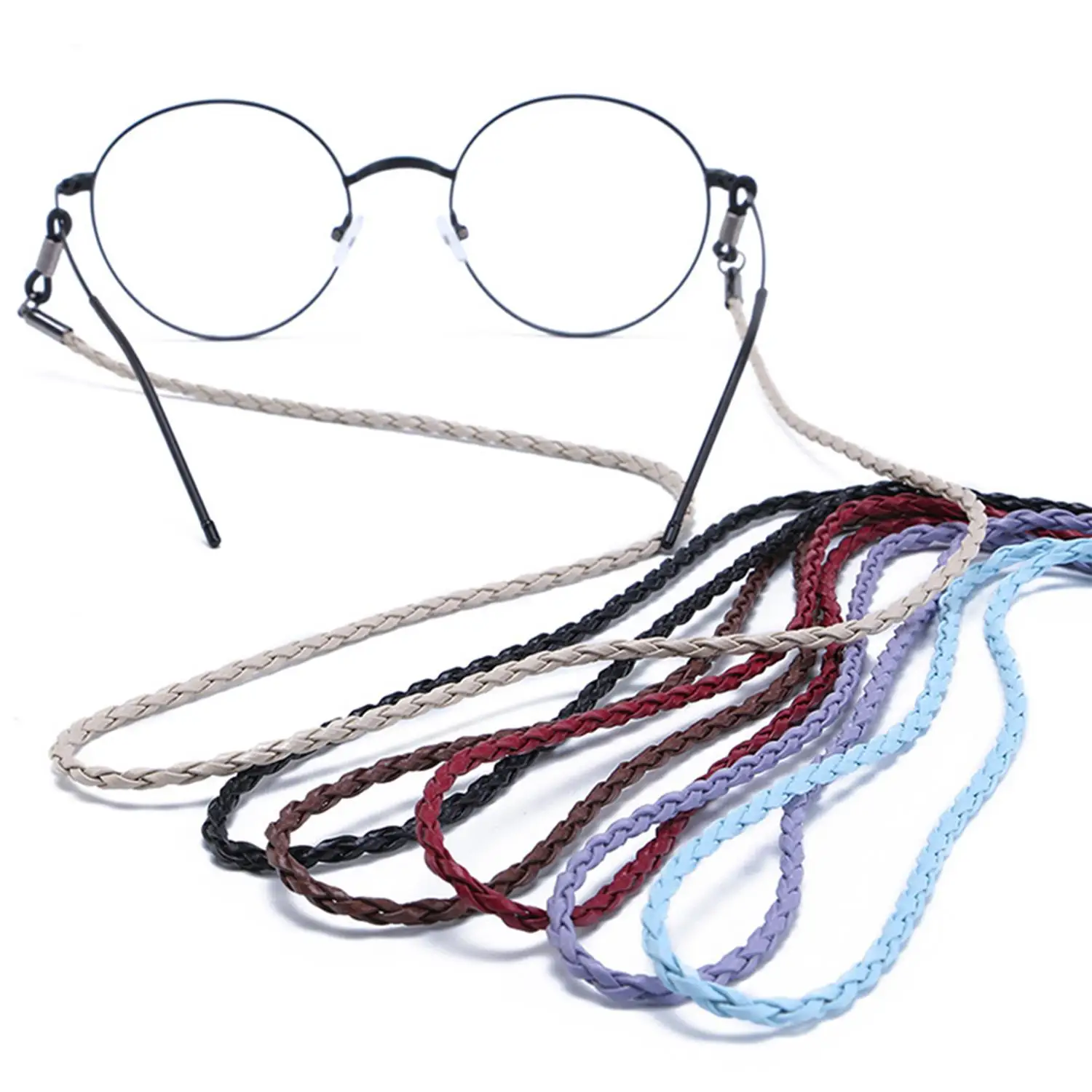 Thick Twist Sunglasses Leather Rope Chain Multicolor Reading Glasses Chain Outdoor Sports Non-slip Eyeglass Accessories