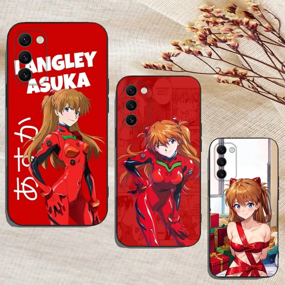 E-VA Anime Asuka Phone Case For Samsung Galaxy A13,A21s,A22,A31,A32,A52,A53,A71,A80,A91 Soft Black Cover