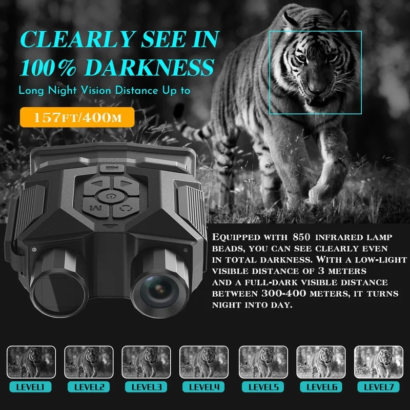 4K Infrared Night Vision Monocular Telescope with HD Video Recording & Photography for Outdoor Hunting Camping