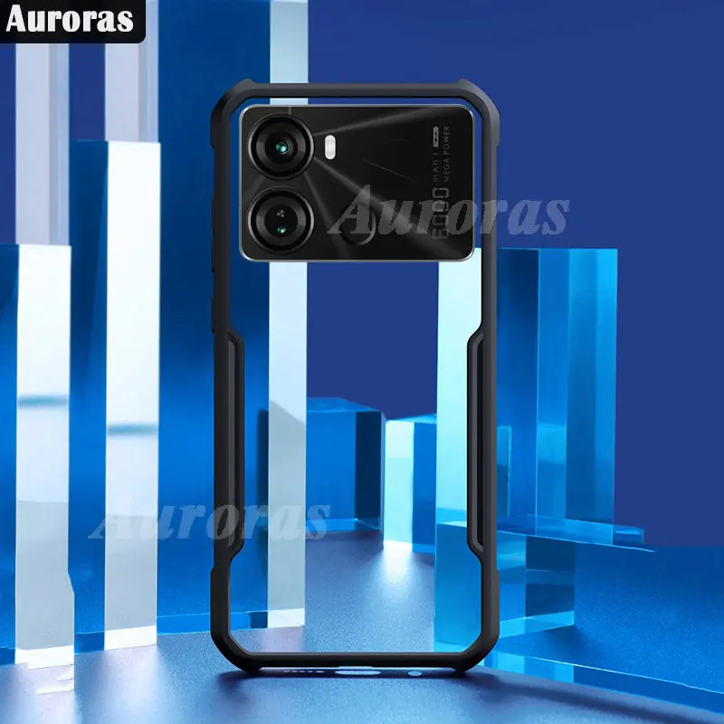 Auroras For Itel P40 Case Creative Frame Anti-fall Airbag Soft Full Coverage Clear Shell For Itel A60 Back Cover