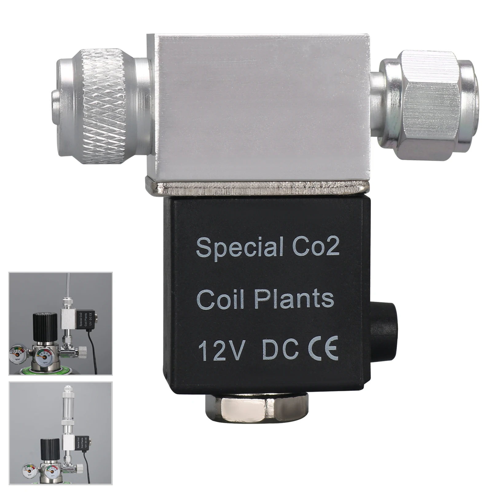 Solenoid Valve for Aquarium CO2 System Regulator DC 12V Output Connect M10*1 External Thread Noiseless Low Temperature Version