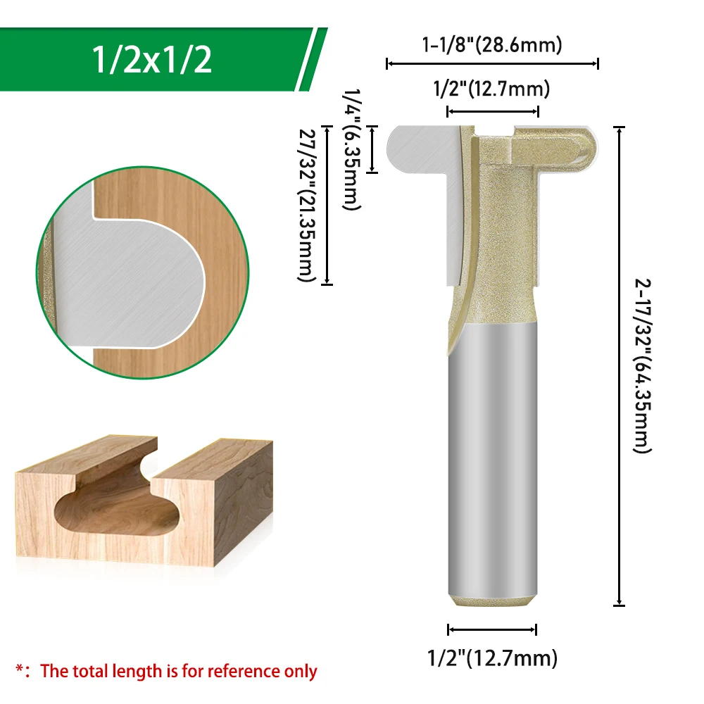LAVIE Finger Pull Fräser mit 1/2"-Schaft zur Herstellung von doppelbogenförmigen, eingelassenen Fingergriffnuten an Schranktüren und Schubladenfronten – Detail 6