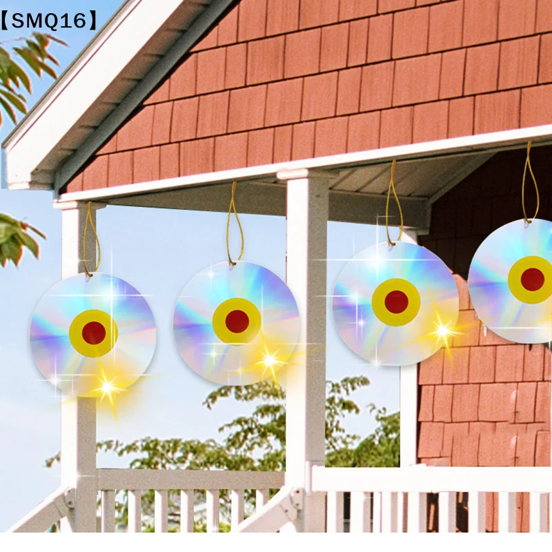 1PCS Double Sided Reflection Reflective Anti CD Bird Repellant with Bells Garden Plant Protector Garden Decoration【SMQ】