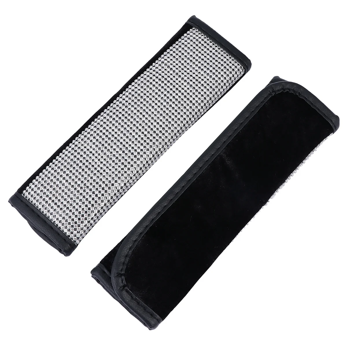 

2pcs Safety Belt Shoulder Pads Pu Rhinestone Car Accessories Waterproof Decorative Auto Seat Strap Covers Comfort