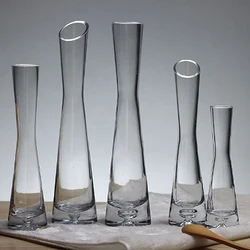 Transparent Glass Flower Vase Small Vase Hydroponics Plant Flower Terrarium Luxury Room Table Home Decor Wedding Decoration
