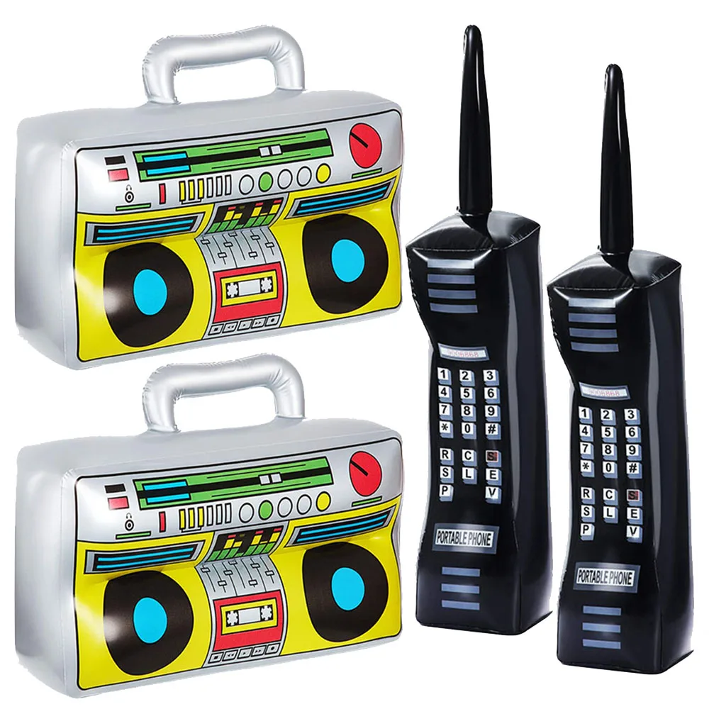 インフレータブル携帯電話アクセサリー、ラジオラジカセ、ヒップホップテーマ、誕生日パーティー用品、パーティーデコレーション、80年代、90年代