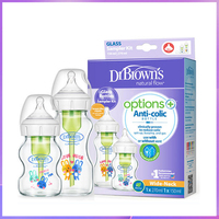 Dr. Brown's newborn glass baby bottle, wide diameter, anti-colic, gas-liquid separation 150ML + 270ML combination set