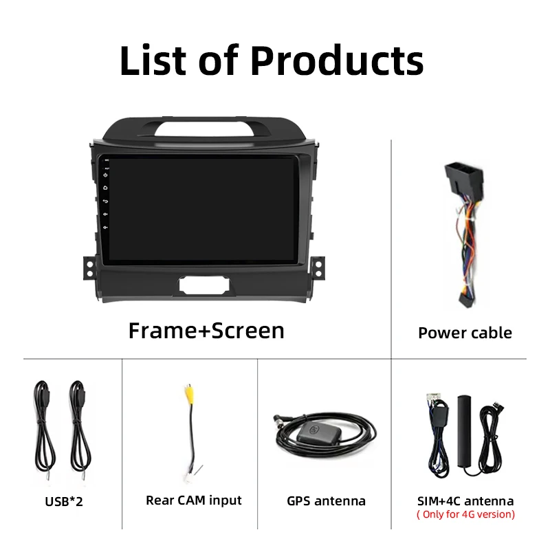 أندرويد 13 Carplay Auto لكيا سبورتاج 3 2010 2011 2012 2013 3014 - 2016 راديو السيارة الوسائط المتعددة نظام تحديد المواقع لاعب ستيريو فيديو WiFi + 4G