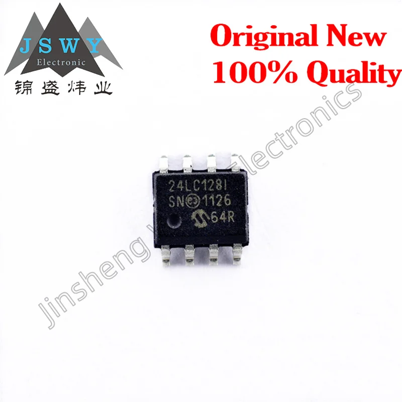 

(10/50PCS) 24LC128T-I/SN 24LC128T SOP8 100% brand new original 128kbit EEPROM chip. In stock. Fast shipping.