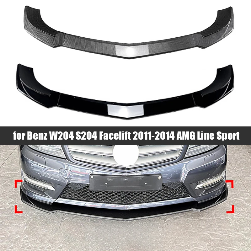 

Car Front Bumper Lip Diffuser Spoiler for Mercedes-Benz C Class W204 S204 Facelift 2011-2014 AMG Line Sport