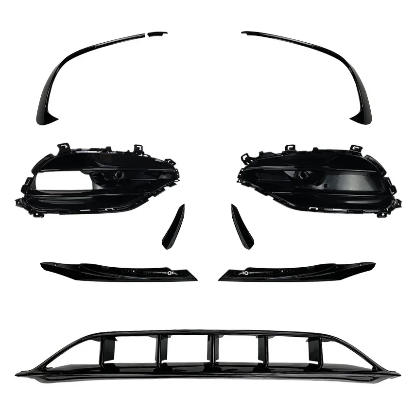 Voor Benz W176 A200 A250 A45 Amg Hatchback Sport 2016-2018 Gloss Black Voorbumper Lip Spoiler Splitters Canards vents 9Pcs