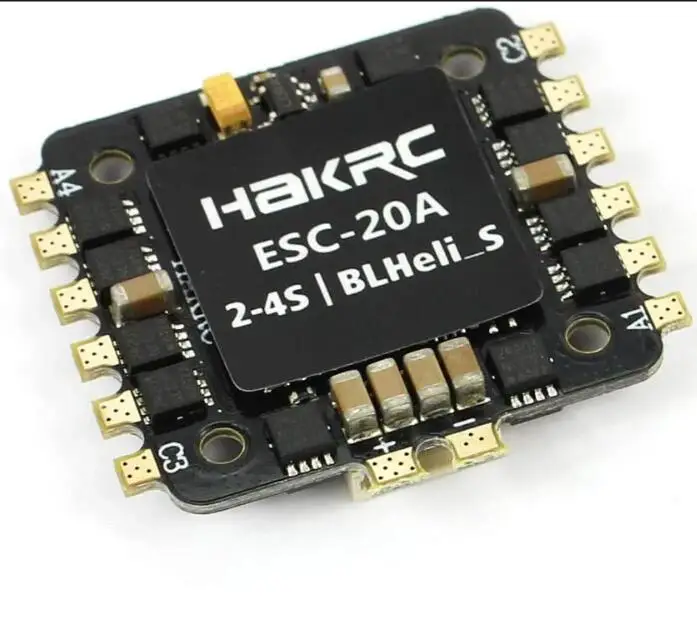 

HAKRC 20A BLheli_S BB2 2-4S 4в1 Бесщеточная ESCX4 Поддержка DShot600 20x20 мм для RC Drone FPV Racing F3 F4 F7 F722 F405 FC Stack