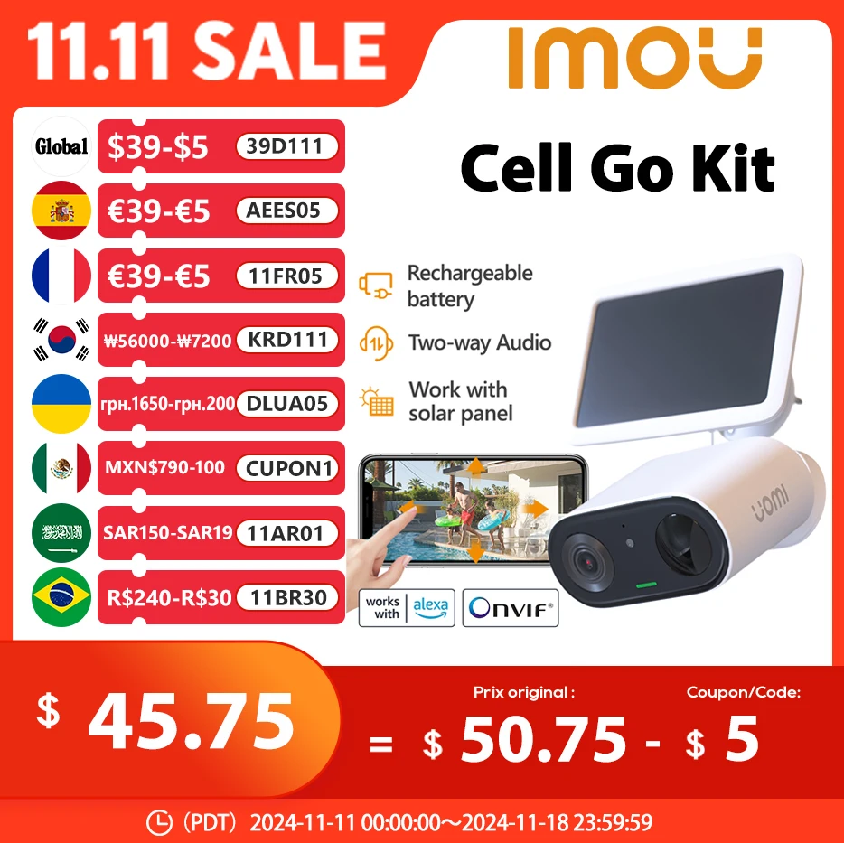 IMOU Cell Go Full Color con pannello solare telecamera ricaricabile wi-fi Vlog caratteristica telecamera di sorveglianza esterna PIR rilevamento umano