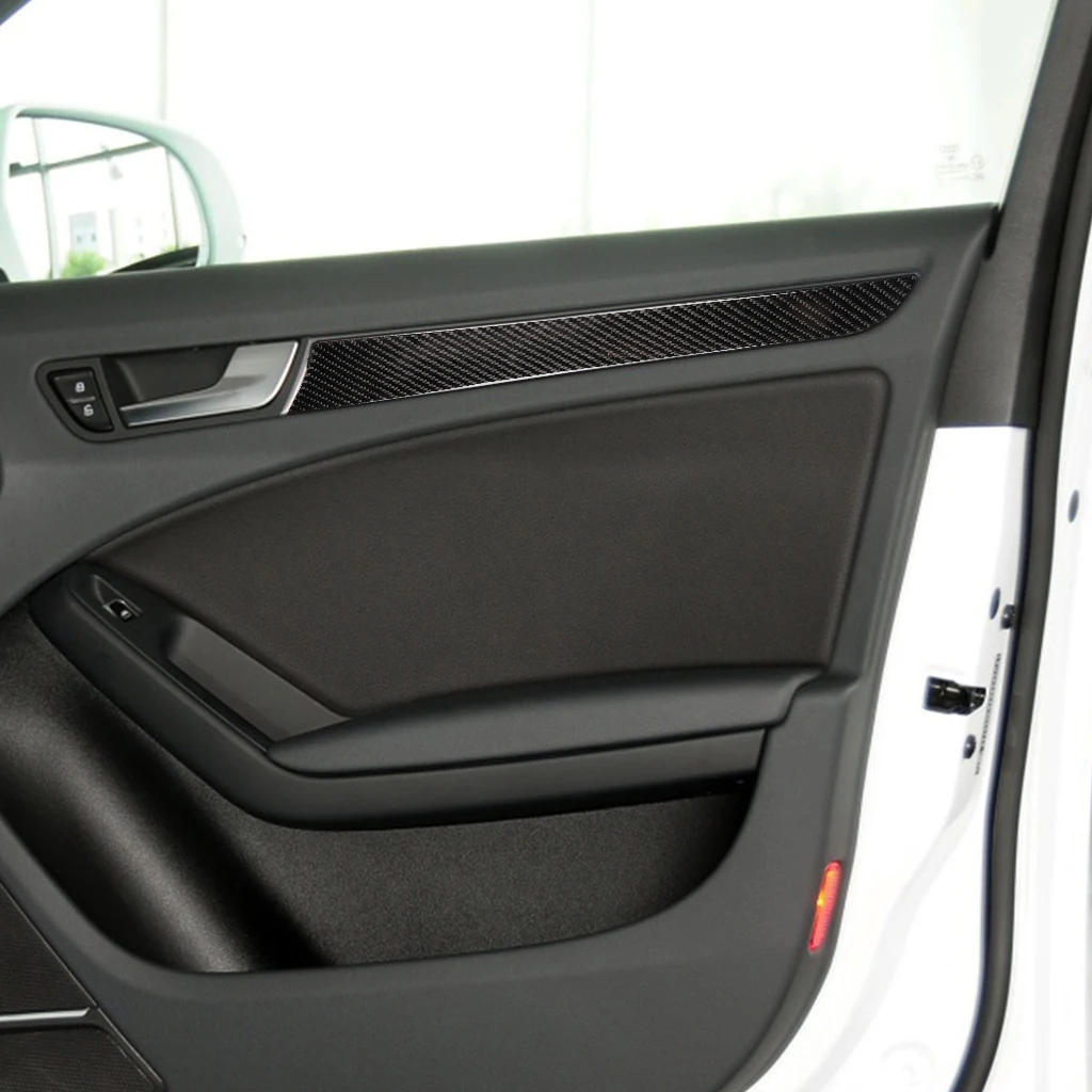 For Audi A4 B8 A5 S5 Carbon Fiber Center Console Dashboard Gear Shift Air Outlet Vent Trim Set Car Interior Accessories Sticker