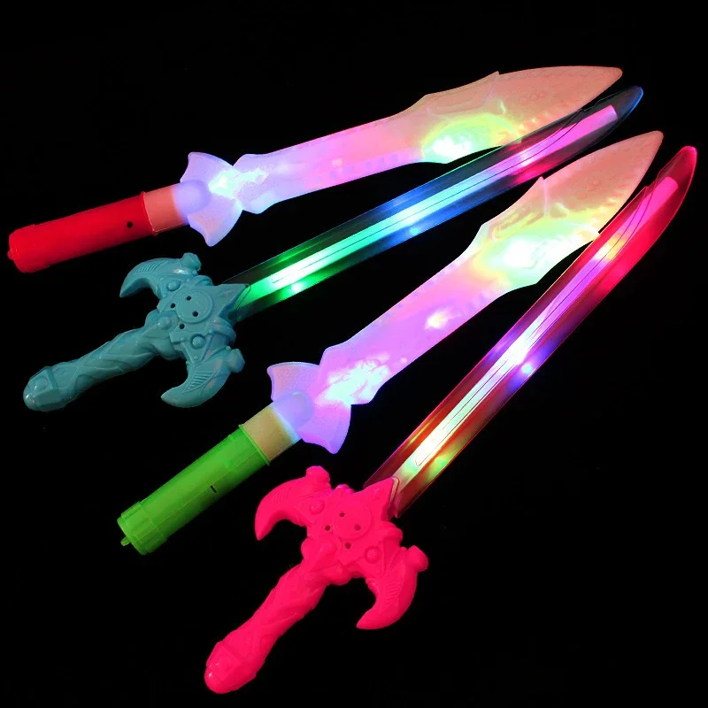 Children Luminous Sword Toys Boy LED Coloured Lights Axe Wolf Fang Stick Creativity Funny Kids Birthday Gift Glow Party Supplies