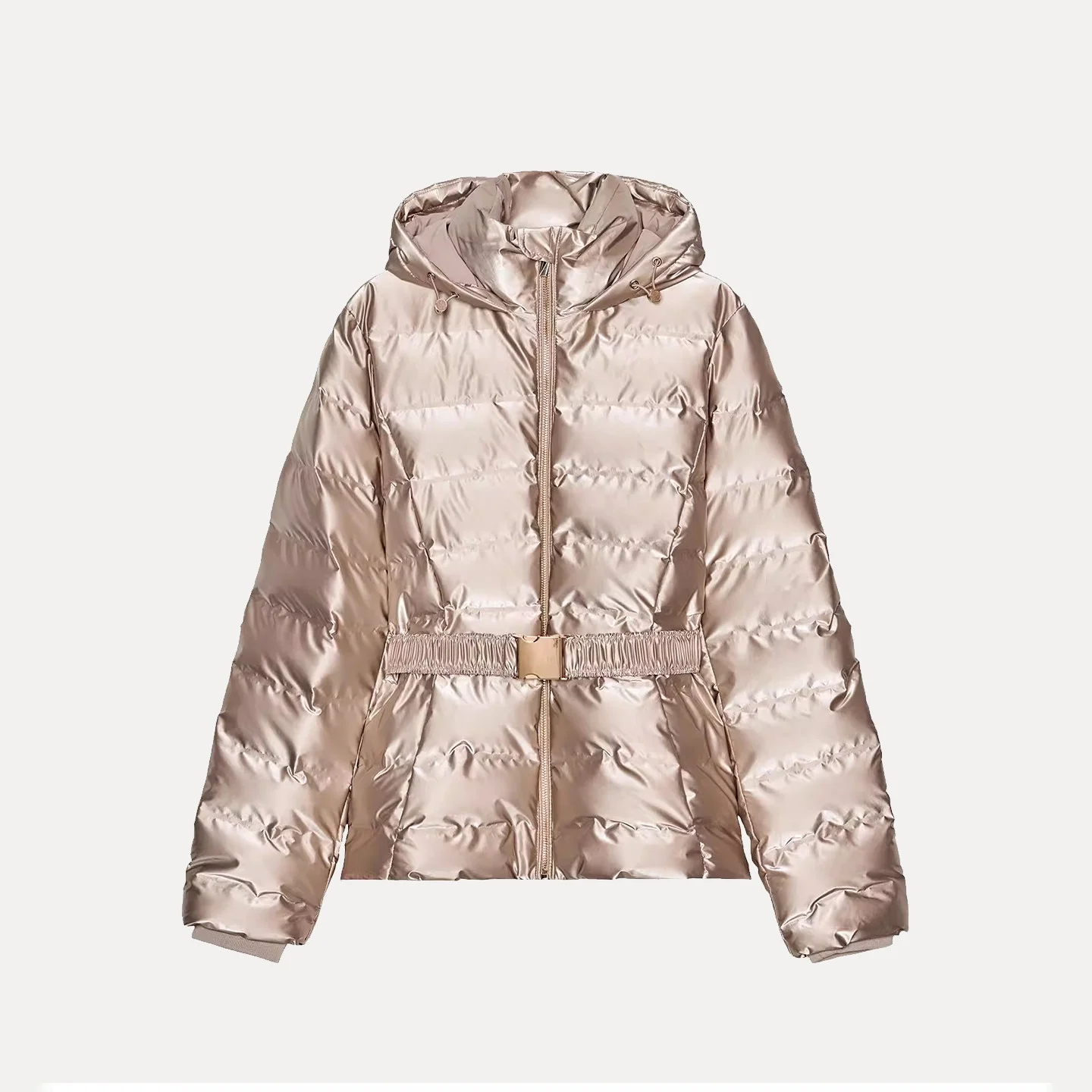 

Z Women's Winter Faion ort Hooded Jaet Coat Personali Temperament 2025 New Arrival Ladies Stand Fit Zipper Cl...