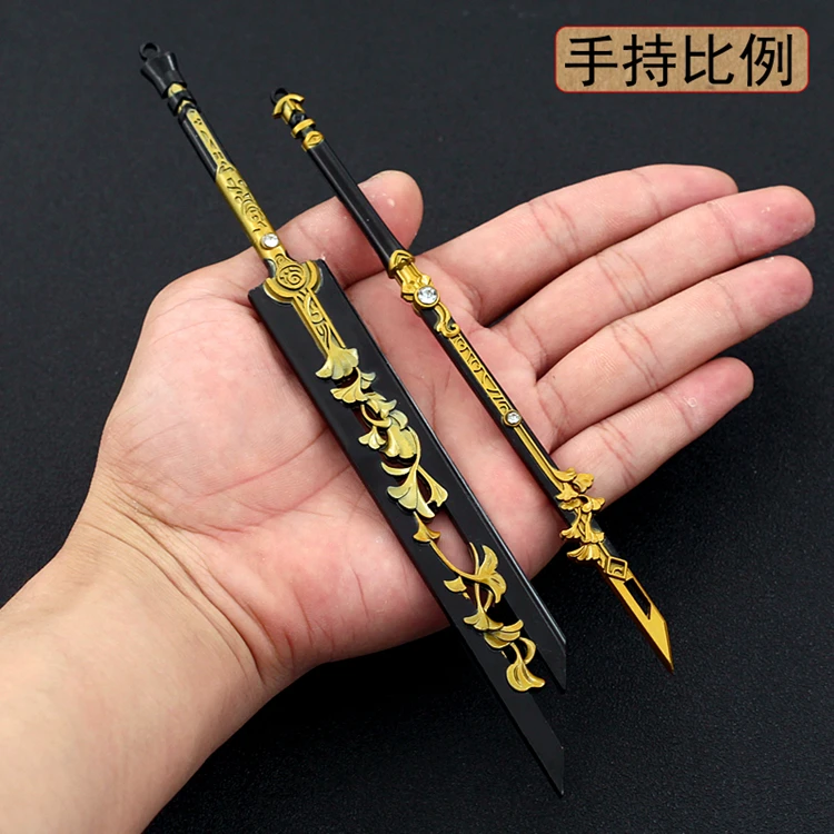 Miniature Weapon Ask The Water Hidden Sword Metal With Sheath Model Alloy Ornament Toy In Stock For Fans Collection