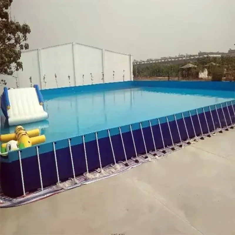 Large Above Ground Steel Wall Rectangular Metal Frame Swimming Pool Metal Frame Swimming Pool Hot Sale Water Park    pool