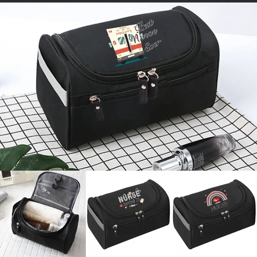 Makeup Bag Makeup Wash Bag Hanging Woman Cosmetics Organizer Nurse Print Series Handbag Travel Toiletries Convenient Style 2024