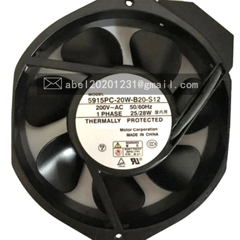 

BRAND NEW ORIGINAL 5915PC-20W-B20-S12 AC 200V 25W/28W COOLING FAN 17238 17CM 172*150*38 MM