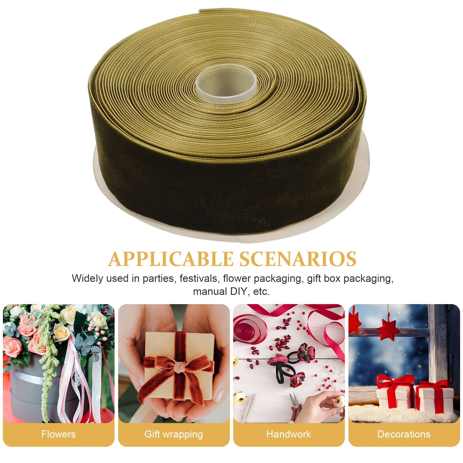 

1 Roll Ribbon Cuttable Green Chinlon Fabric For Gift Wrapping Craft Decoration Home Accessory Dark Green Ribbon For Festival