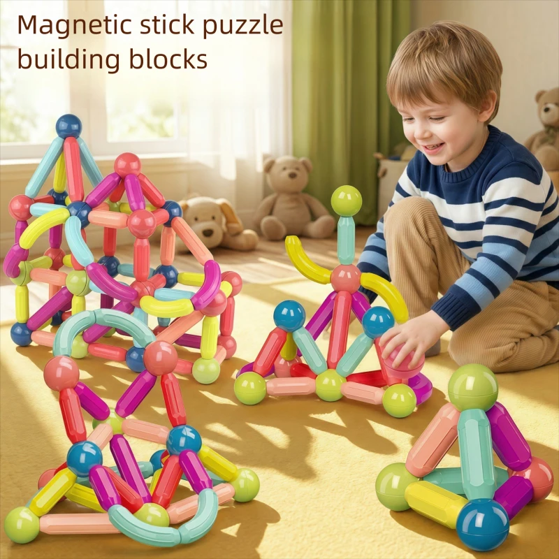 

Colorful Magnetic Sticks Building Blocks Kids DIY Educational Construction Toy Imagination Development Early Learning Gift