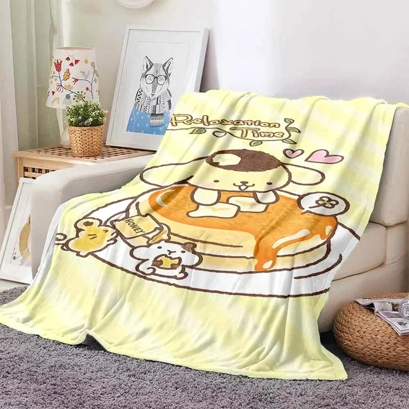 

3D Printed Pom Purin Baby Blanket for Sofa Cute Cartoon Soft Flannel Throw Babes Carpet Fluffy Bed NewBorn Winter Blankets