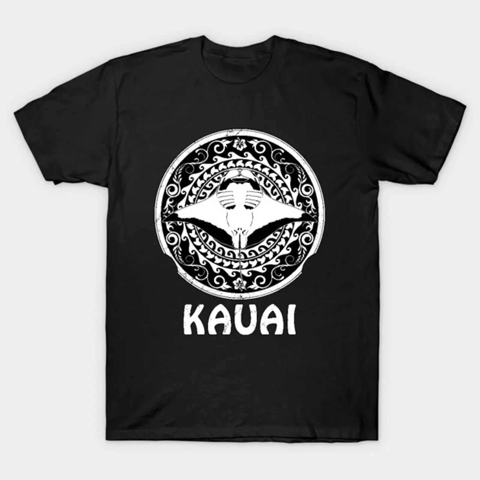 Manta Ray Shield of Kauai T Shirt vintage Washed designer clothes Breathable Top For Everyday Wear Slightly streetwear Casual