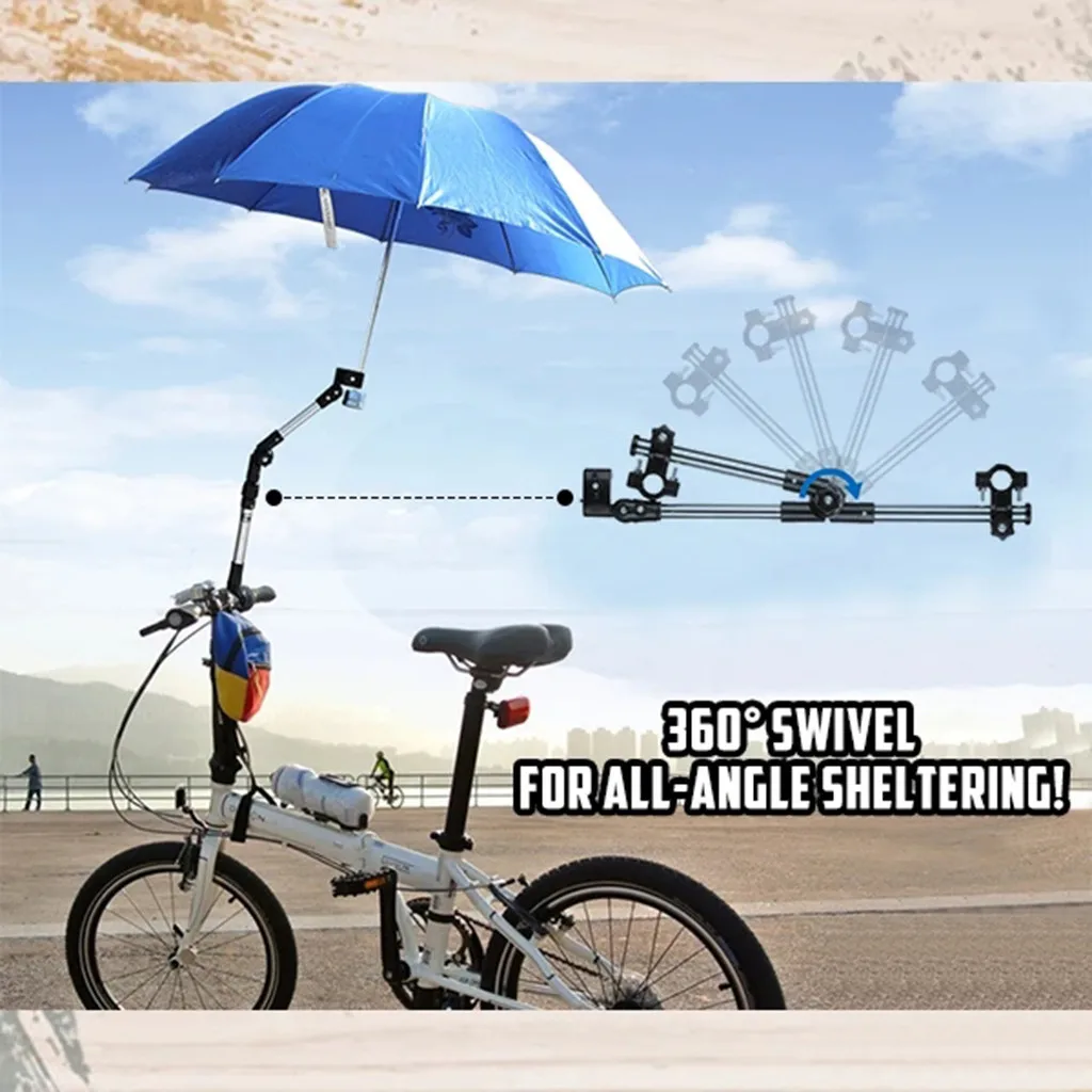 New Bicycle Folding Umbrella Support Stand  Hands-Free Umbrella Mount Holder Stroller Wheelchair Umbrella Stand Bike Accessories