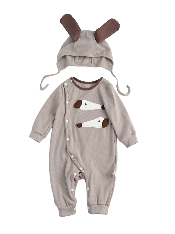 Adorable bébé début automne tenue longue Sve Onesie à la mode infantile en plein air collant taille haute jambe large coton Rer