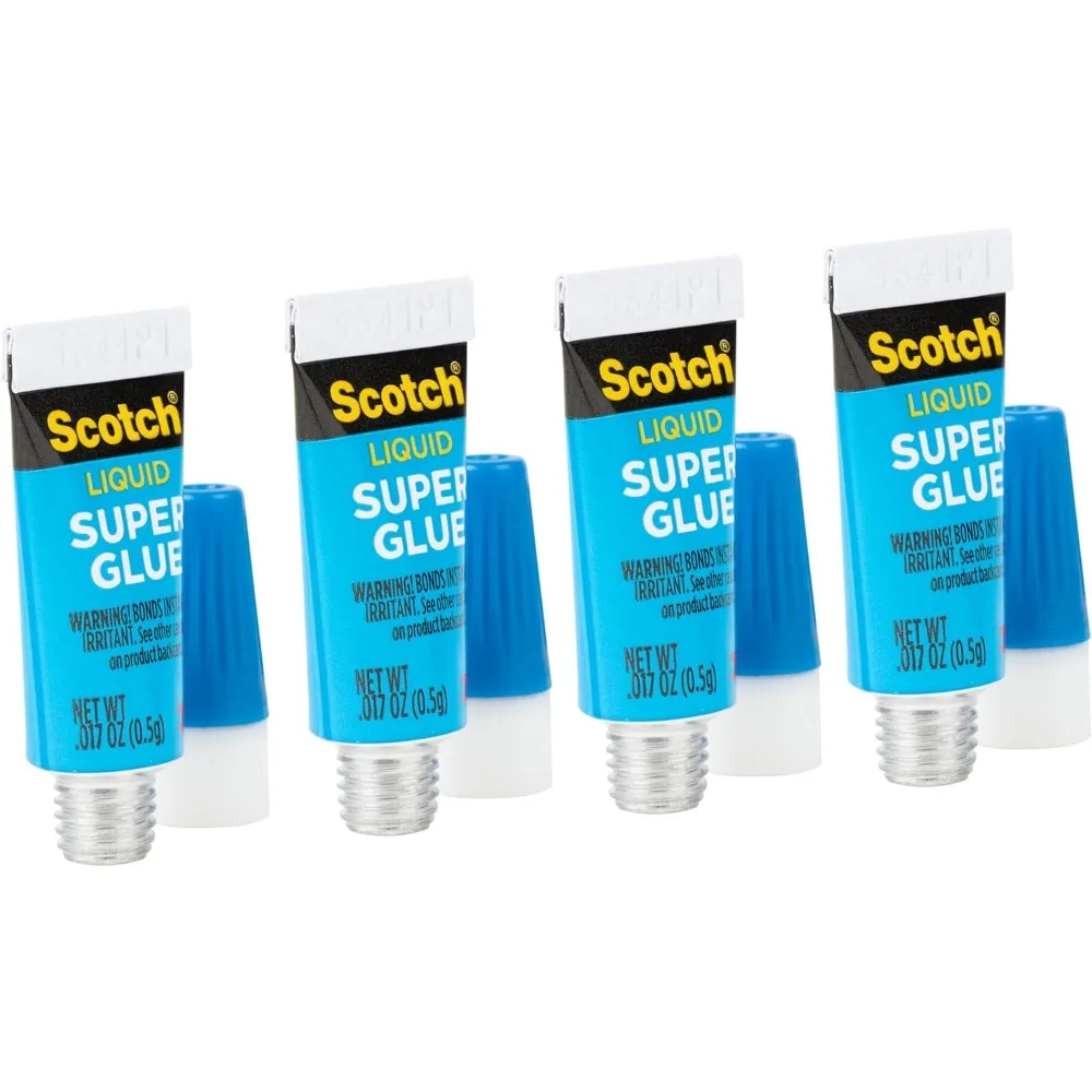 Super cola líquida de secagem rápida, tubos de uso único de 4 pacotes para reparos rápidos e ofícios