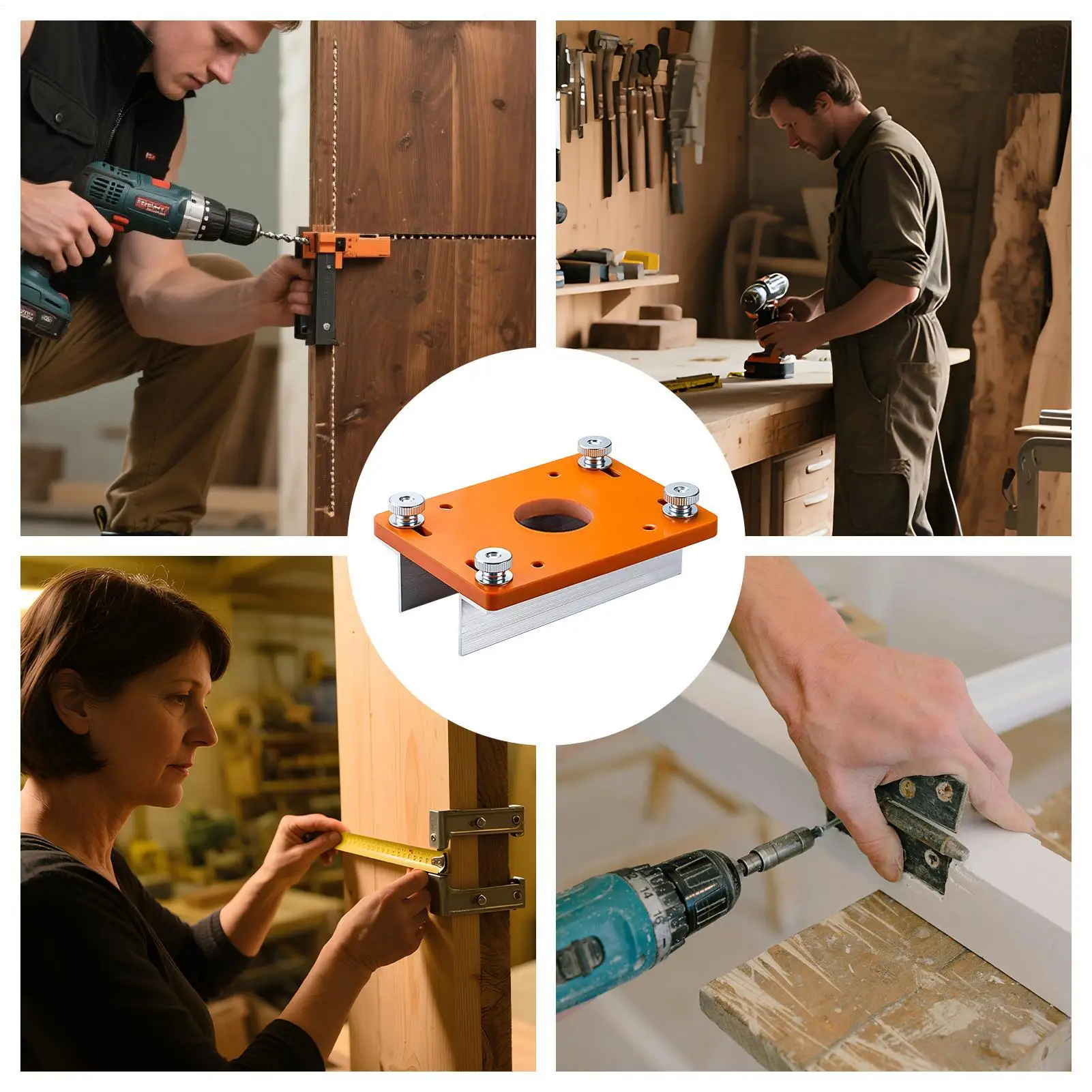 Plantilla de esquina del enrutador, plantillas de enrutamiento de radio de esquina de precisión, tablero ajustable, guía de herramienta de ranurado de arco para carpintería hecha a mano